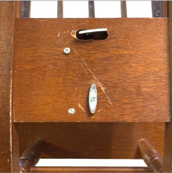 Miniature Doll baby Wooden musical Doll Rocking Chair - Picture 12 of 12